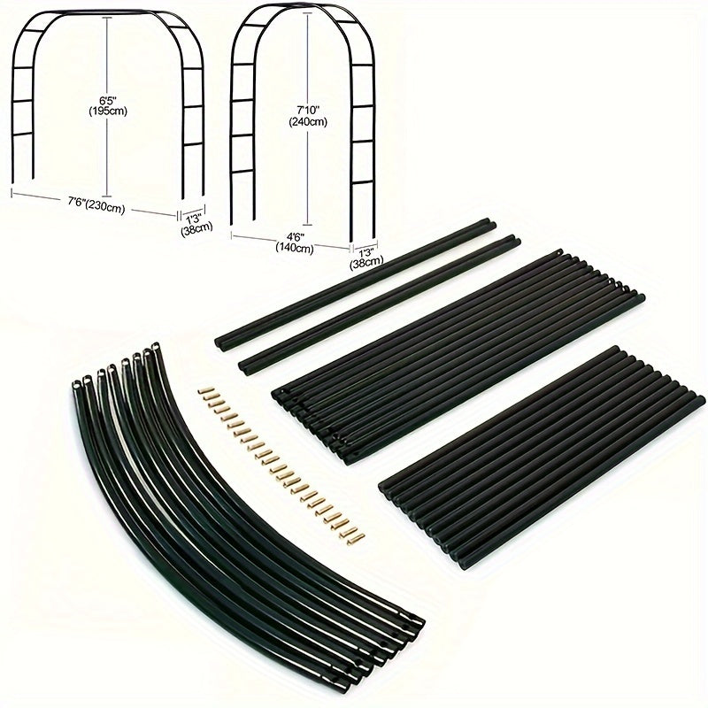 Metal Garden Arch 254cm Gothic Style Heavy Duty Steel Climbing Plant Support