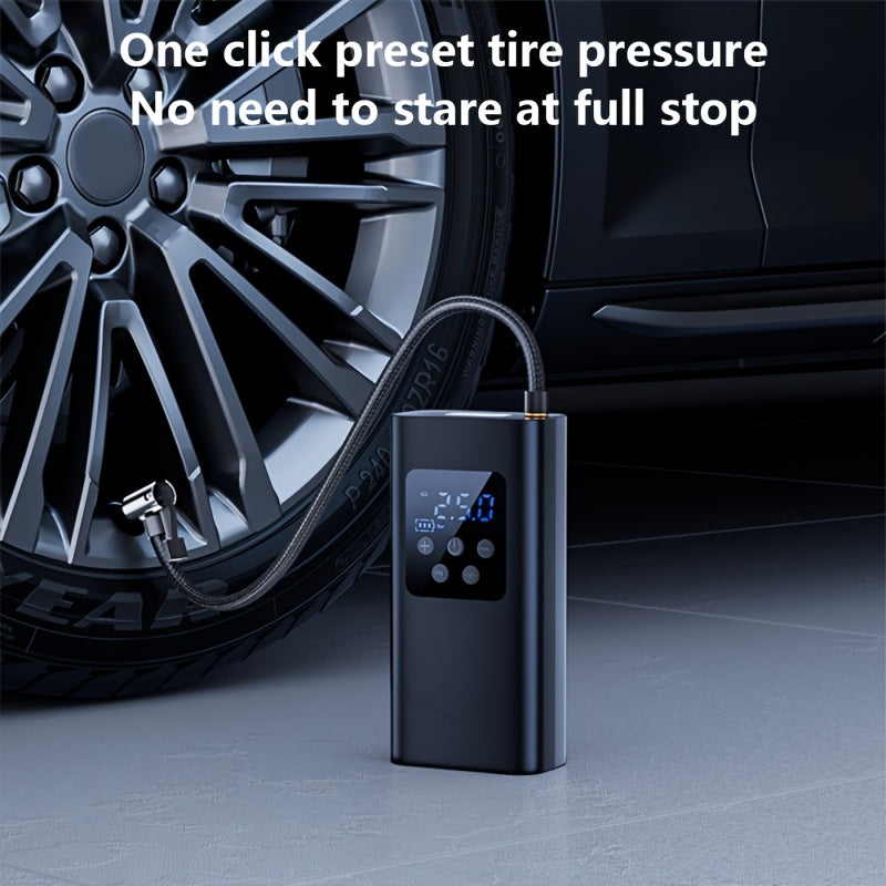 Portable Air Compressor Tire Inflator for Car Bike Motorcycle Digital Pressure Gauge