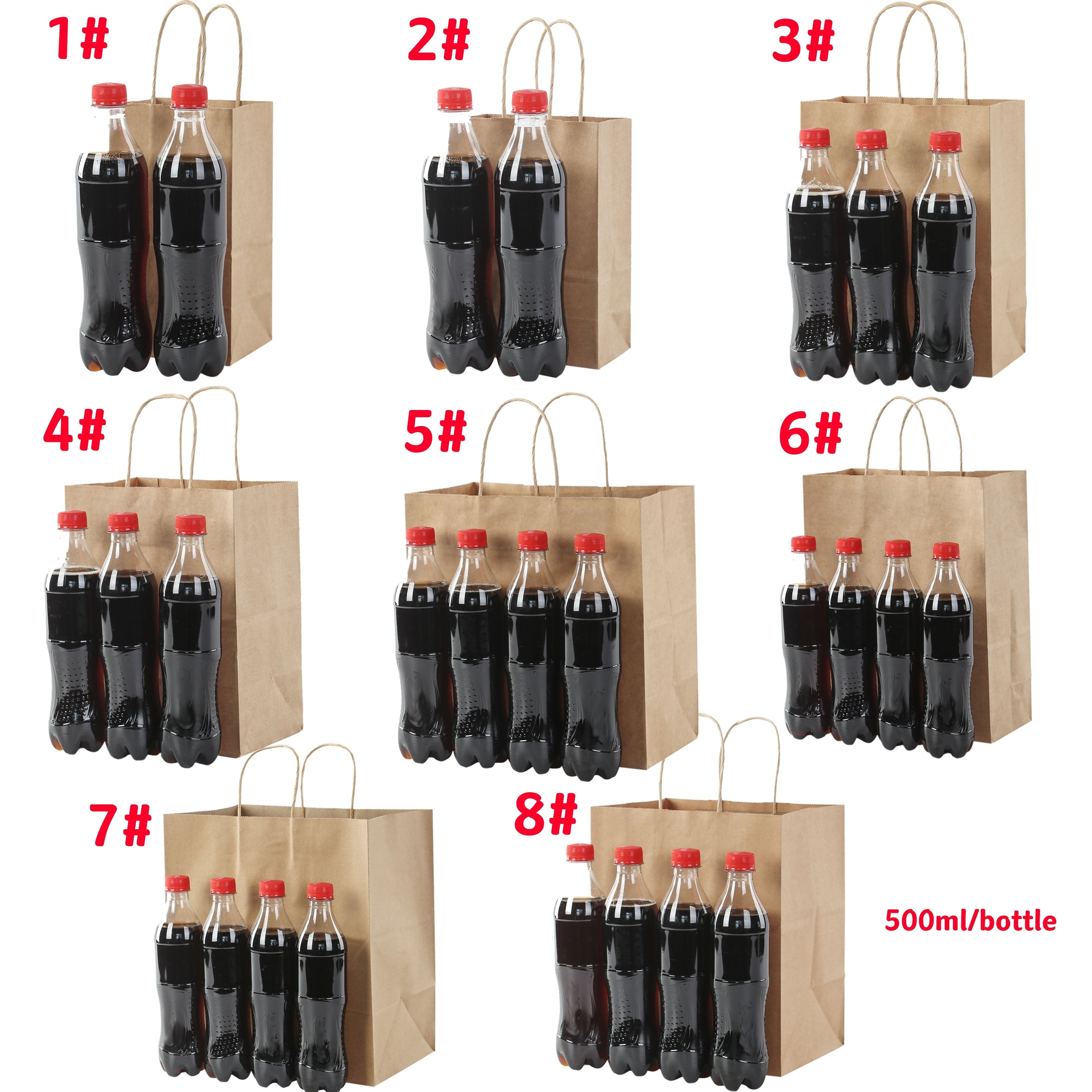 Bolsas de papel Kraft a granel para regalos en diferentes tamaños para compras minoristas y embalaje