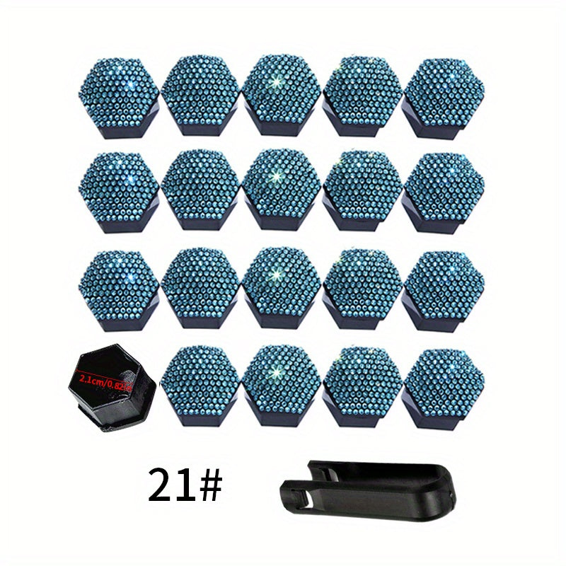 Pack of 20 Car Tire Screw Cap Hub Decoration Dust Cover 17mm 19mm 21mm