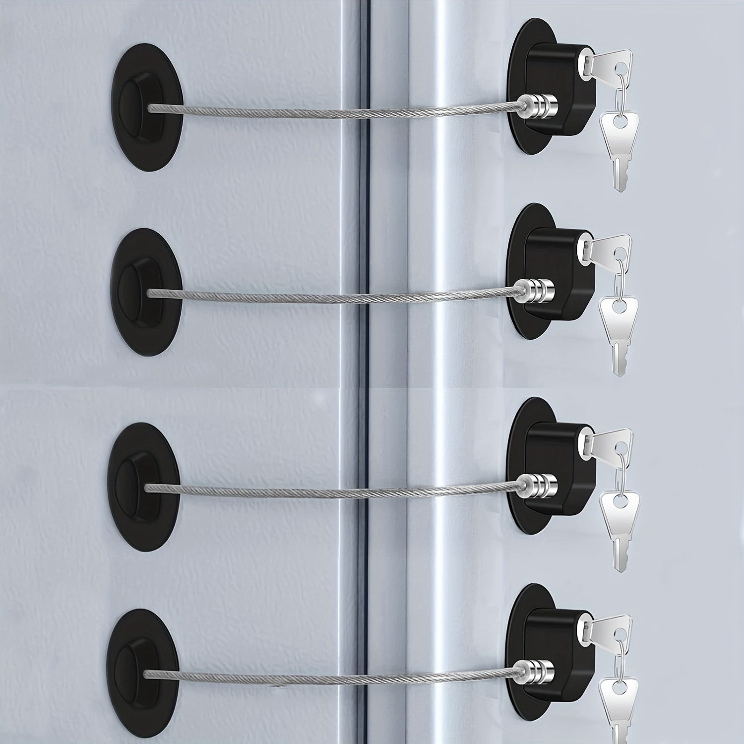 Set of 4 Childproof Cabinet Locks for Freezer Drawers and Doors