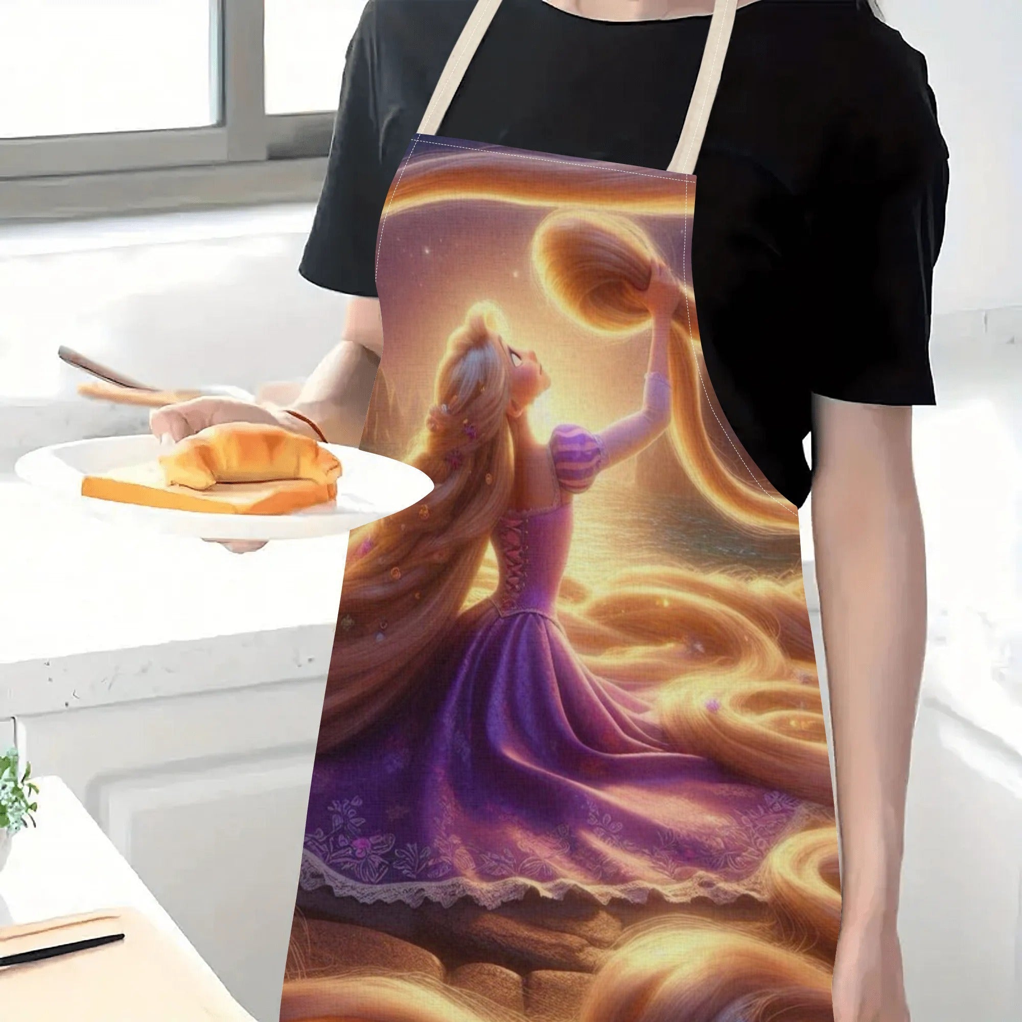 Waterproof Apron with Fairy Tale Print for Restaurants and Home Use
