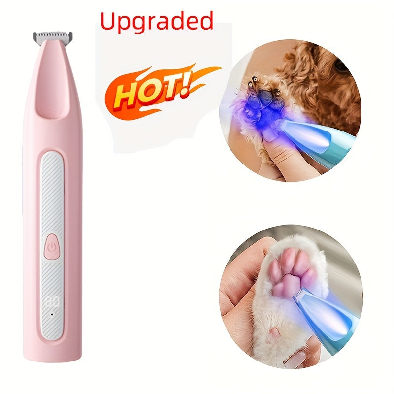 Silent Pet Grooming Kit with Rechargeable Clippers Low-Noise Paw Trimmer Cordless Nail Polisher