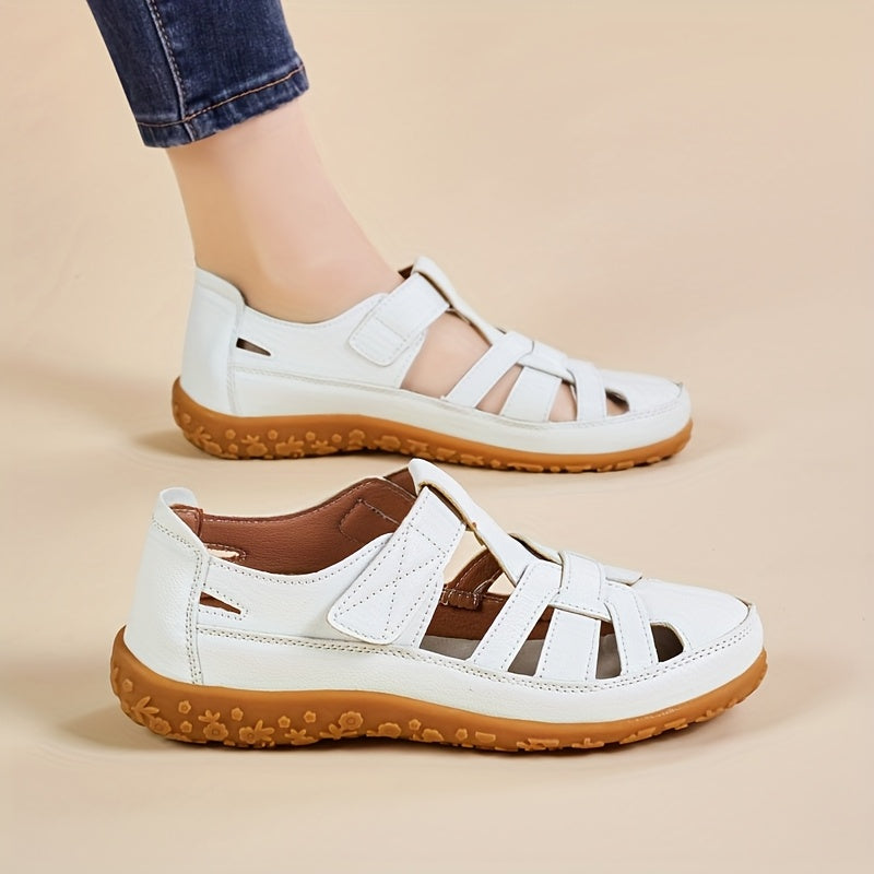 Women's Casual Flat Sandals with Adjustable Straps and TPR Sole
