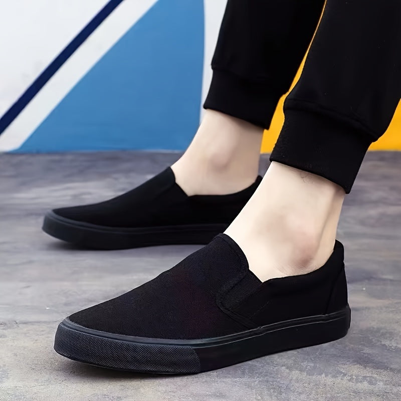 Men's Canvas Slip-On Sneakers Lightweight Breathable Casual Shoes for Spring Summer Fall