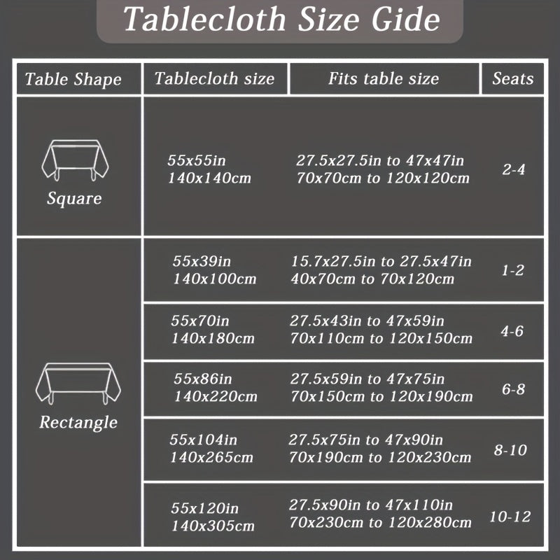 Beige Polyester Rectangle Tablecloth for Dining Picnic Party Wedding Birthday Buffet Home Decor