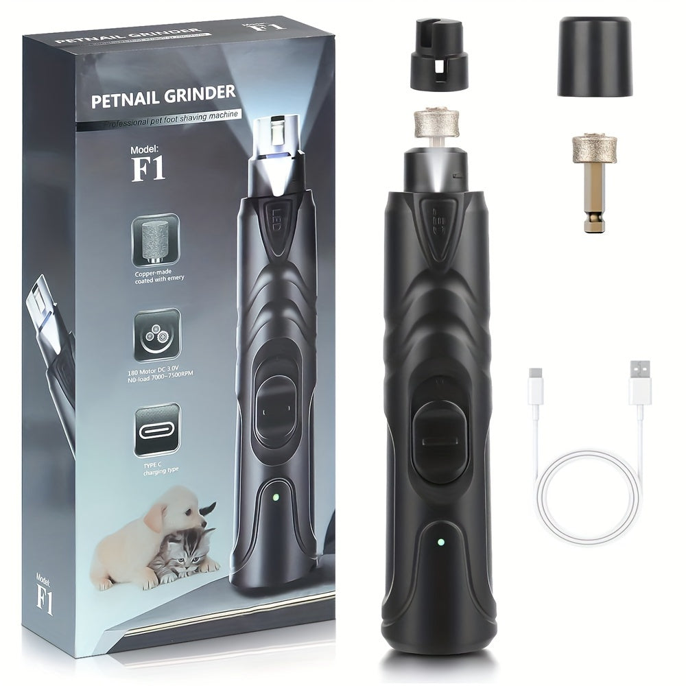 Quiet Pet Nail Grinder for Dogs and Cats with LED Light Rechargeable 2 Speeds