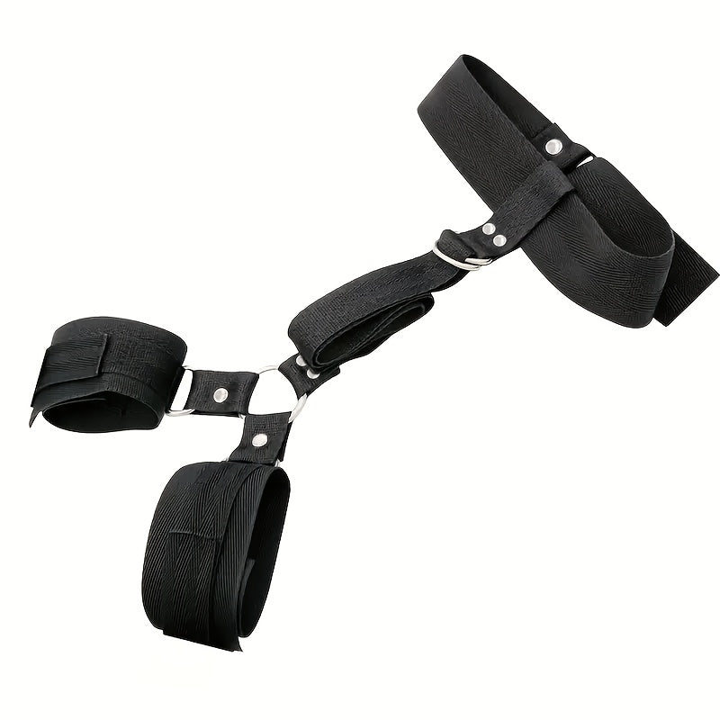 Adult Unisex Nylon BDSM Restraints Set Adjustable Collar and Handcuffs