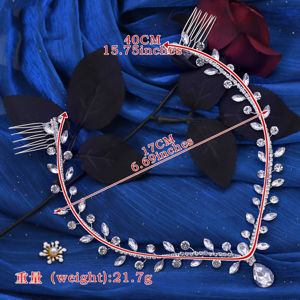 To'y uchun Rhinestone peshona taqilishi bilan to'y soch taqilishi