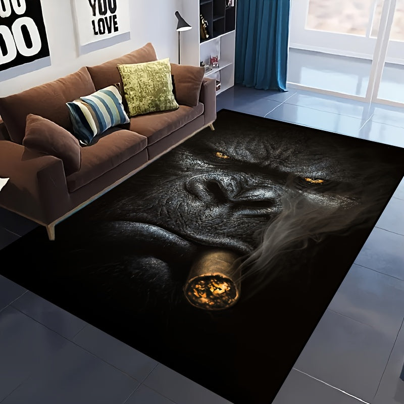 Chimpanzee Non-Slip Rug Waterproof Machine Washable for Living Room Bedroom Patio