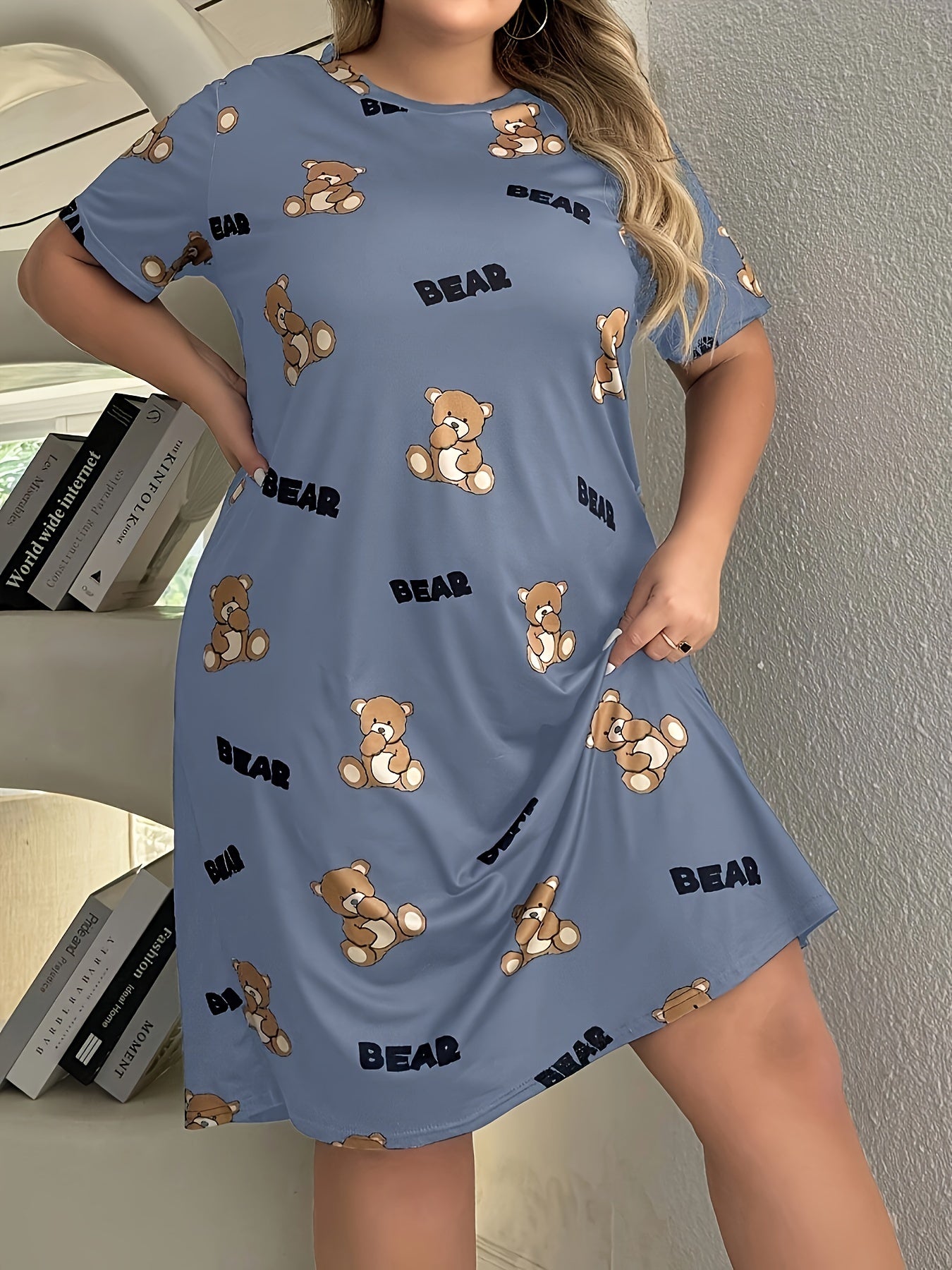 Plus Size Women's All-Season Sleep Dress Soft Breathable Lounge Wear