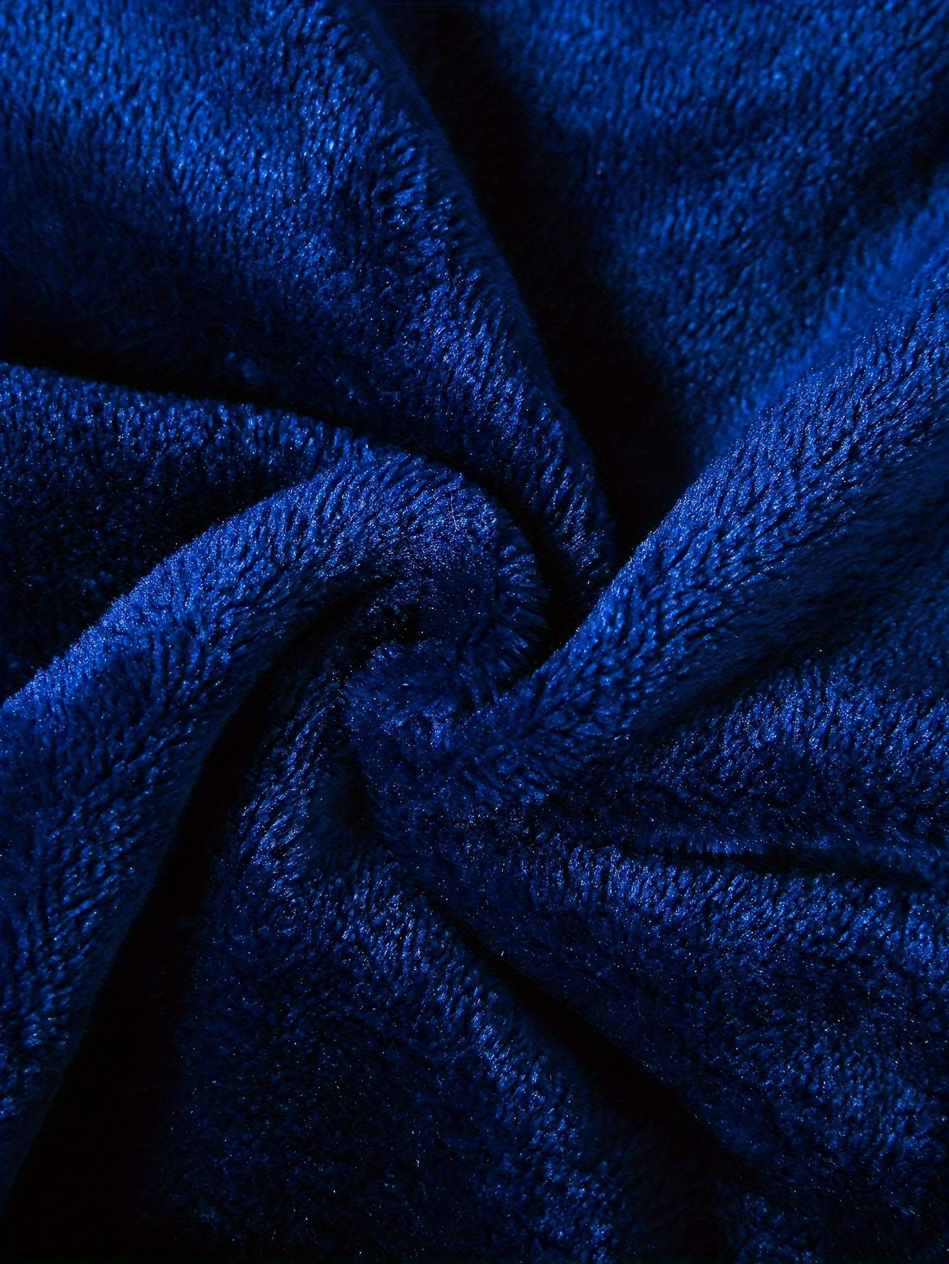 Kids Blue Flannel Hooded Bathrobe with Rocket Embroidery Cozy Thick Machine Washable