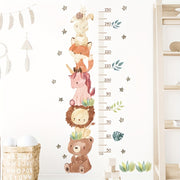 Cartoon Animal Height Measurement Wall Decals for Kids Room Decor