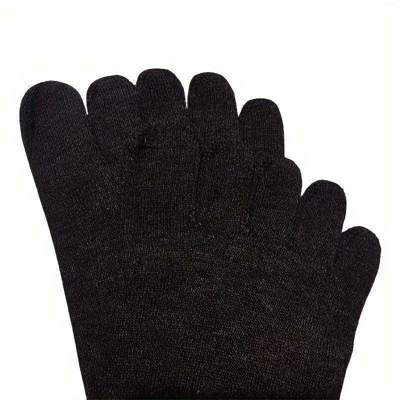 Men's Breathable Toe Socks Sports Novelty Knit Polyester Solid