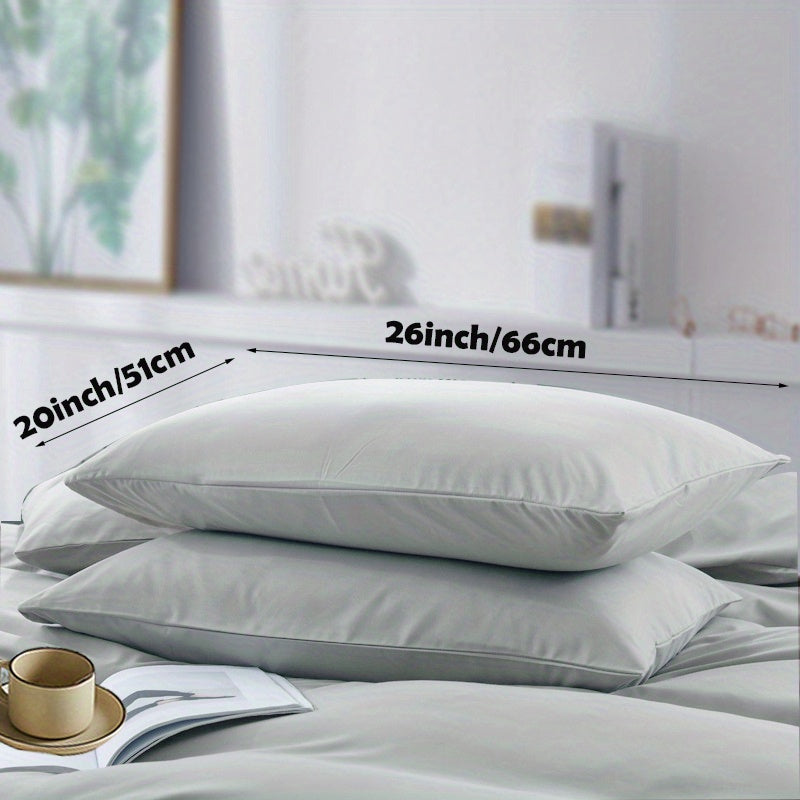 Set of 2 Soft Polyester Pillowcases Non-Wrinkle Fade-Resistant Lightweight Machine Washable