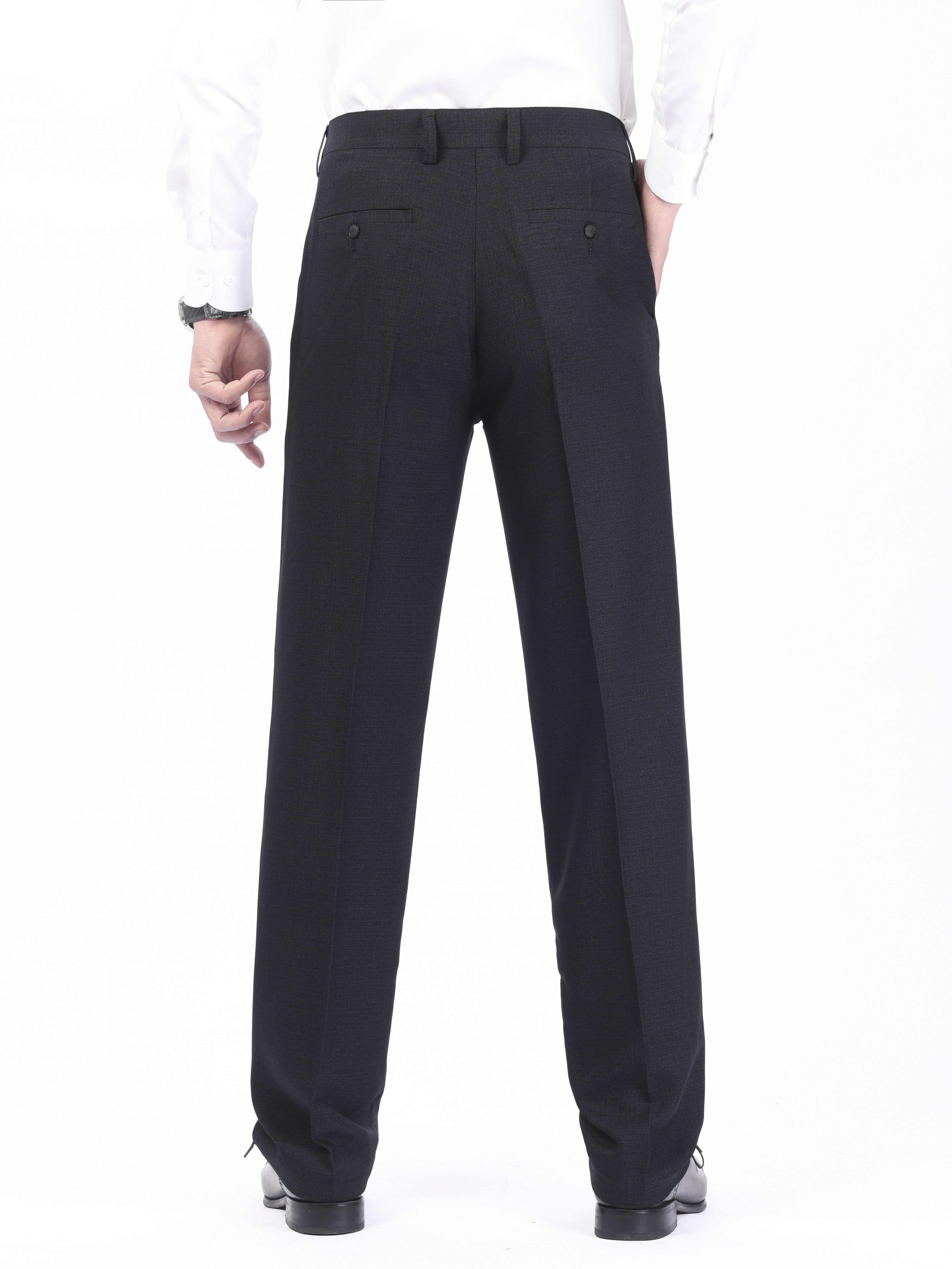 Men's Large Solid Color Business Dress Pants Polyester Woven Regular Fit
