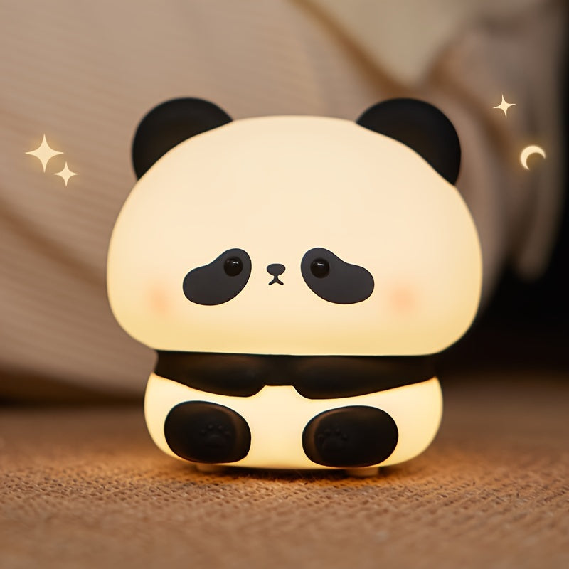 LED Panda Night Light Soft Sleep Sensing USB Rechargeable Decorative Indoor Gift