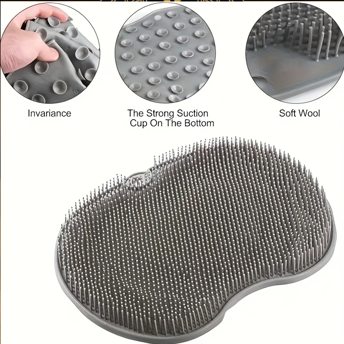 Almohadilla de exfoliante para pies de silicona con ventosa antideslizante y cepillo para pies en la ducha
