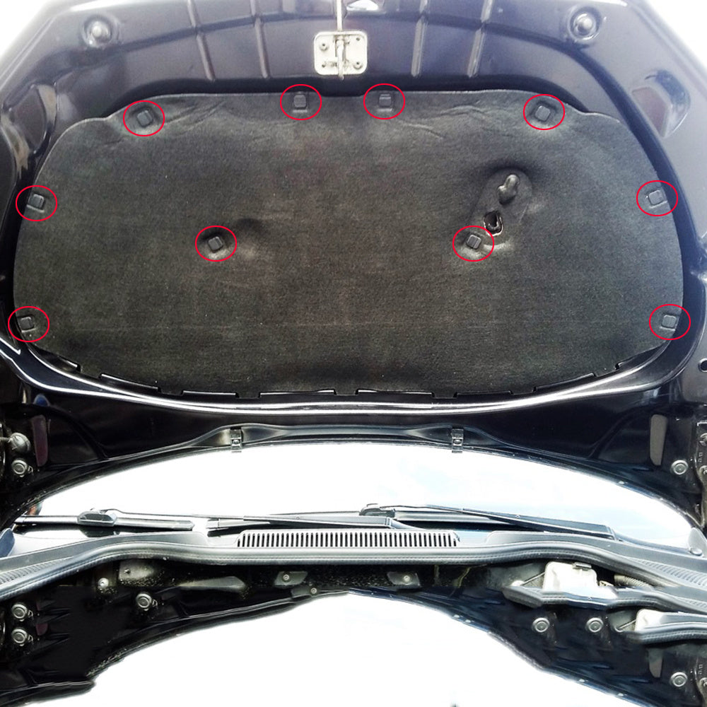 10 Pcs Engine Hood Retainer Clips Sound Insulation Rivets for Car Vehicles