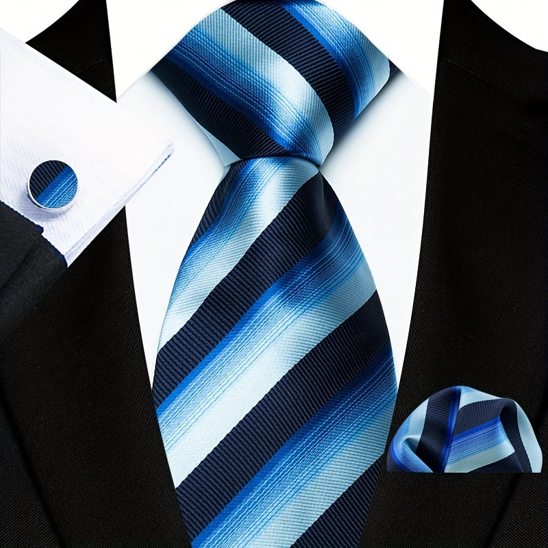 Мужской набор аксессуаров для моды: галстук, носовой платок, запонки для подарка