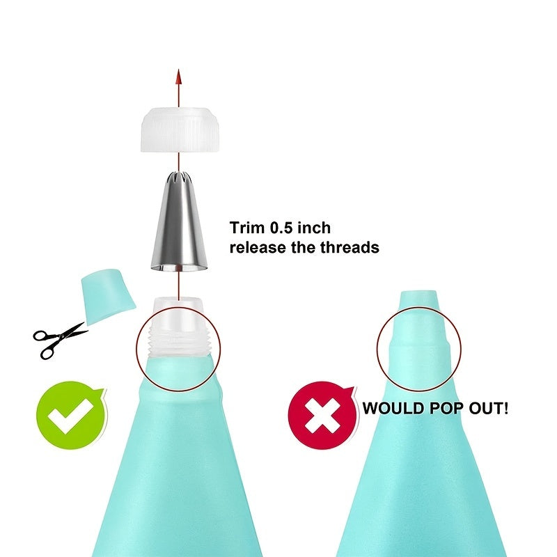 Silicone Pastry Bags Set for Cake Decorating Includes 8 and 26 Pieces Nozzle Kit