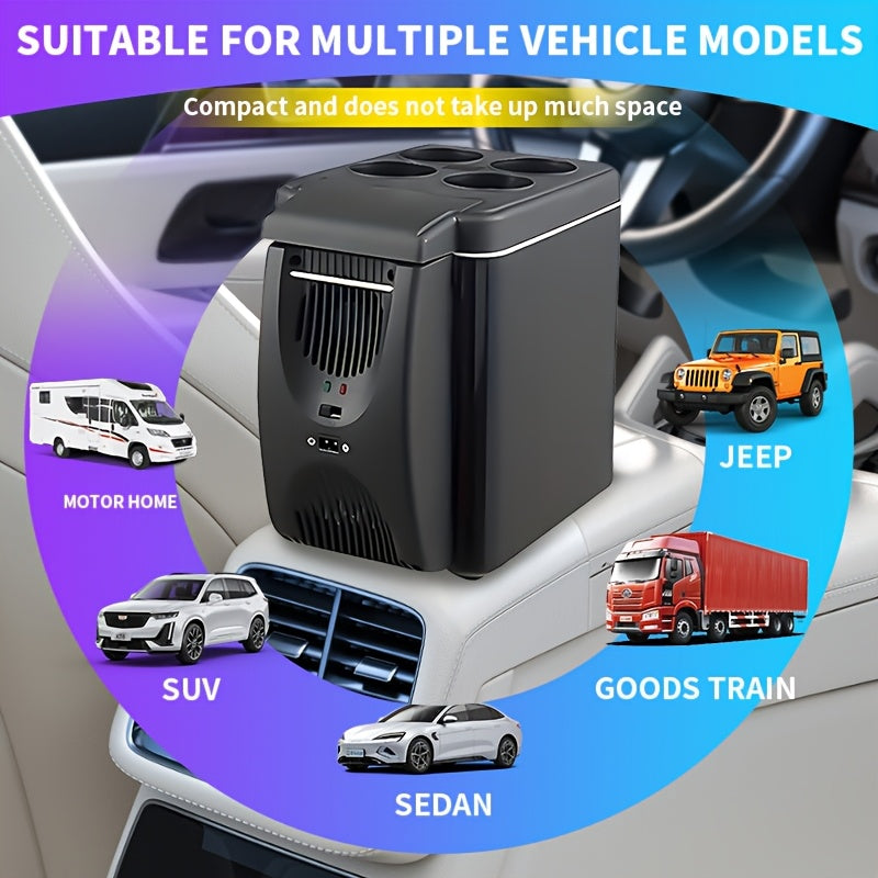 Портативный автомобильный холодильник-микроохладитель на 6 л, мини-морозильник для путешествий, кемпинга, напитков, еды