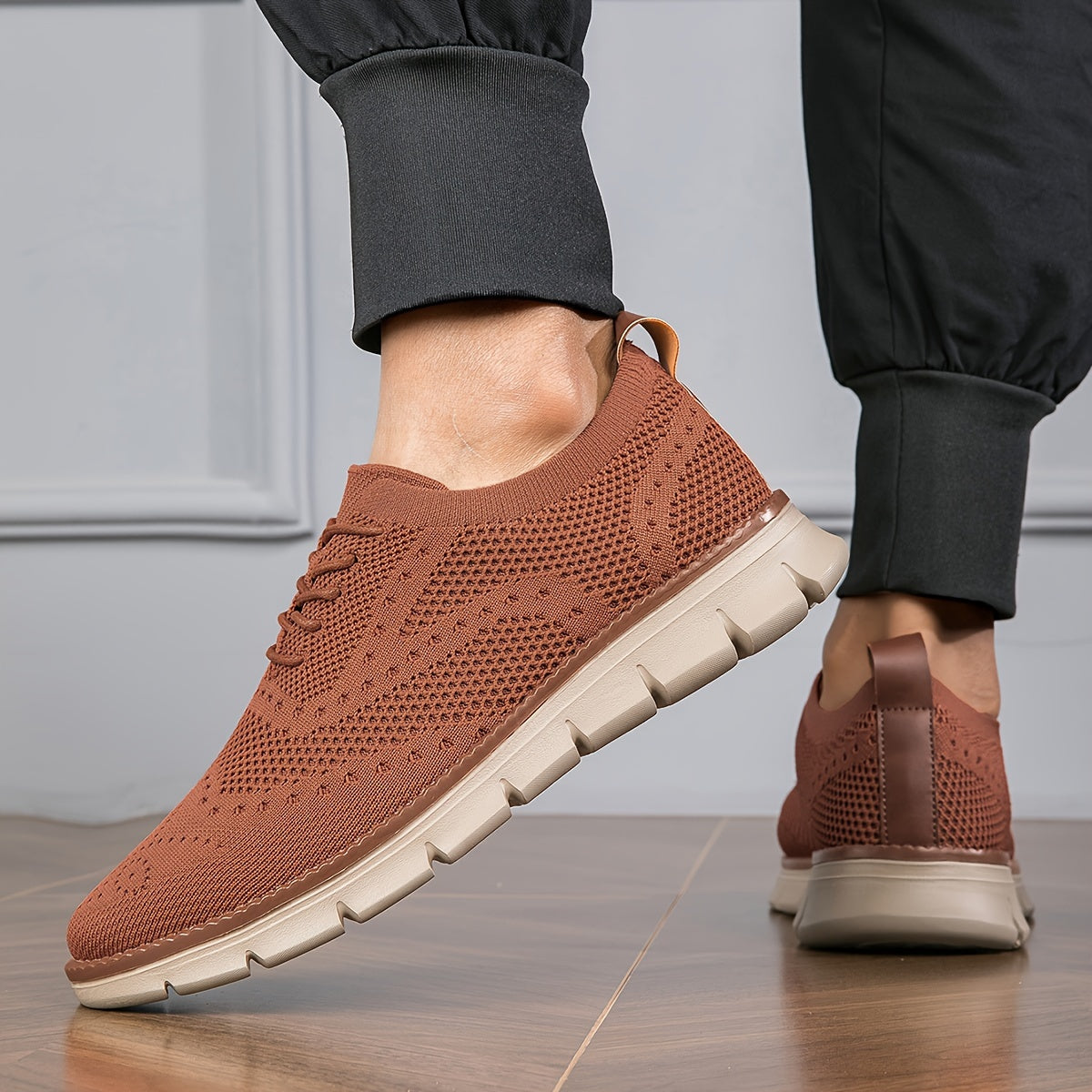 Men's Plus Size Breathable Fabric Sneakers with Non-Slip Soles for Outdoor Activities