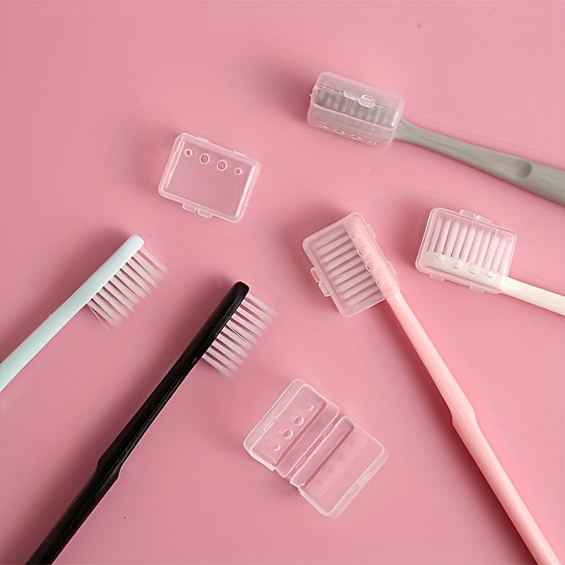 Set of 10 Soft Manual Toothbrushes for Adults with Pastel Colors and Full Head Coverage