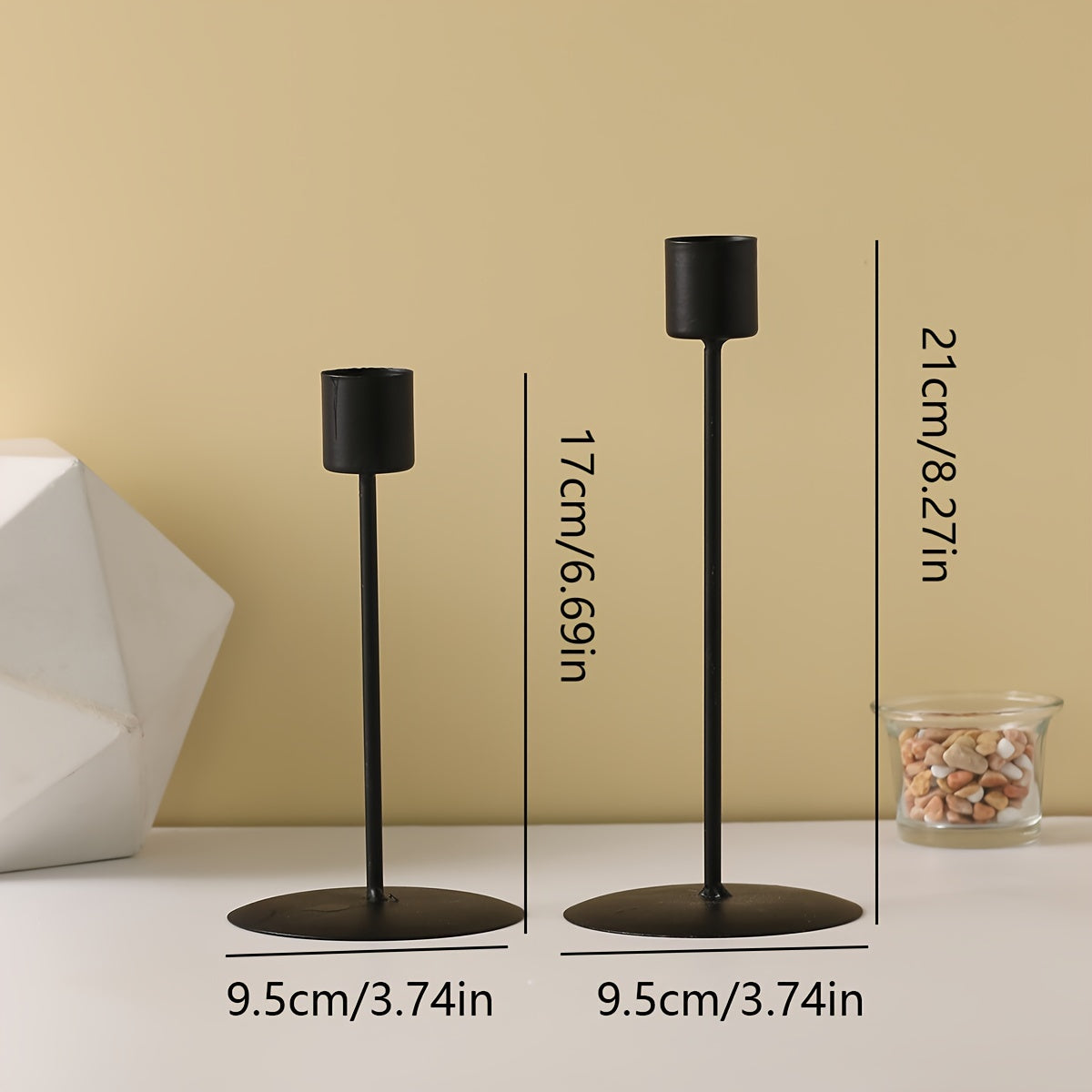 2 ta sham ushlagichlari shamli kechki ovqatlar, to'ylar, tug'ilgan kunlar, yashash xonasi yoki stol bezaklari, Sevishganlar kuni, Yangi yil va Rojdestvo uchun.