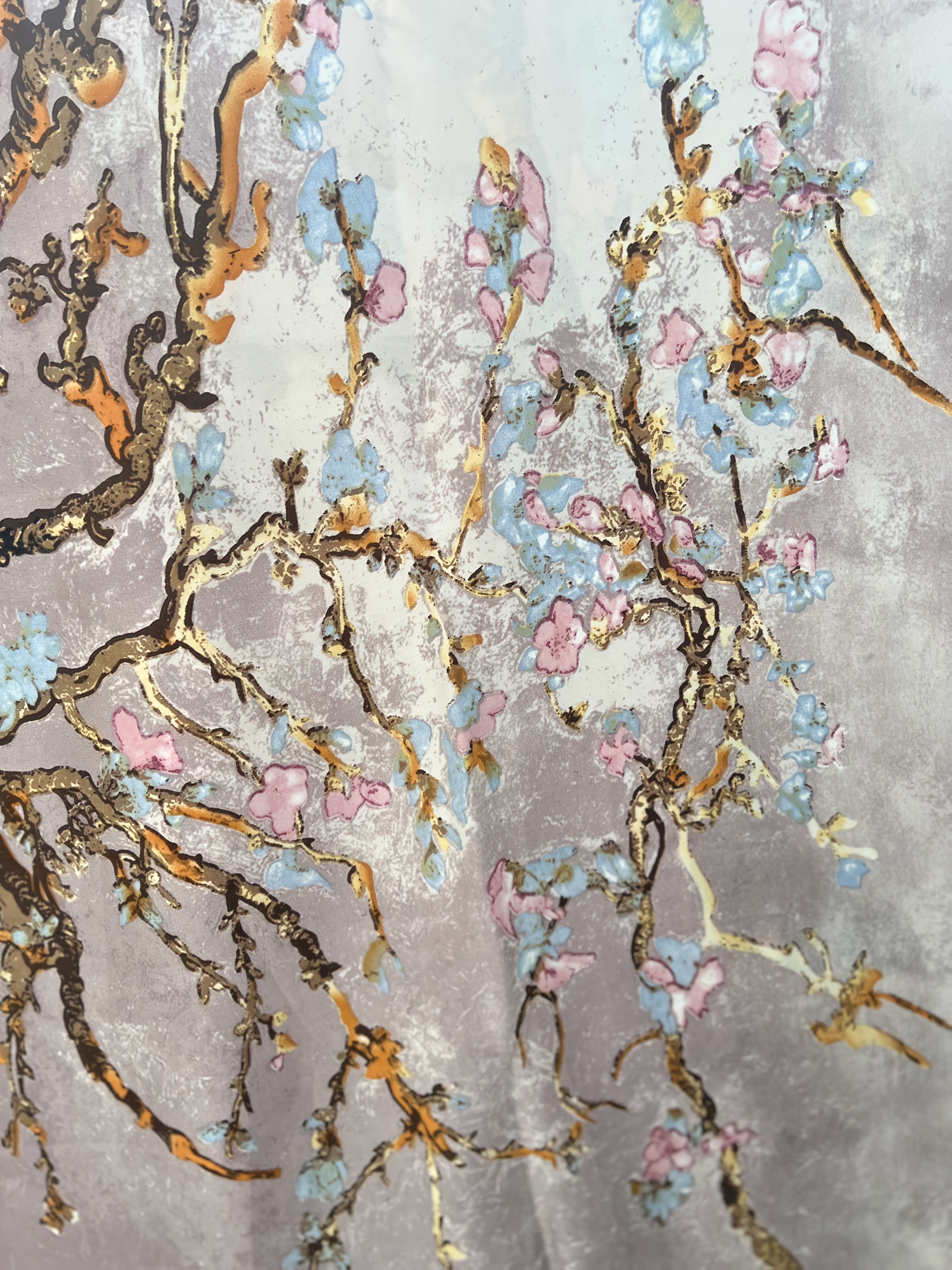 Plus Size Women's Floral Print Maxi Dress with Scarf Batwing Sleeves