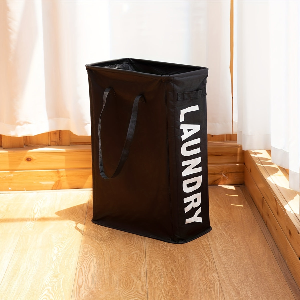 Collapsible Laundry Hamper with Handles 45L Capacity for Small Spaces