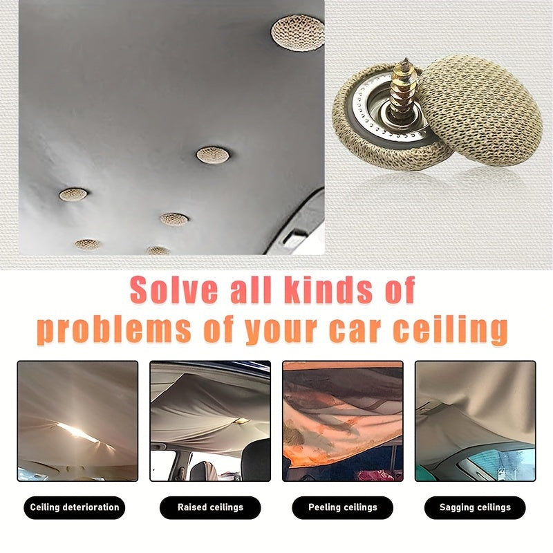 60pcs Car Roof Headliner Repair Kit with Rivets and Installation Tool for Cars SUVs