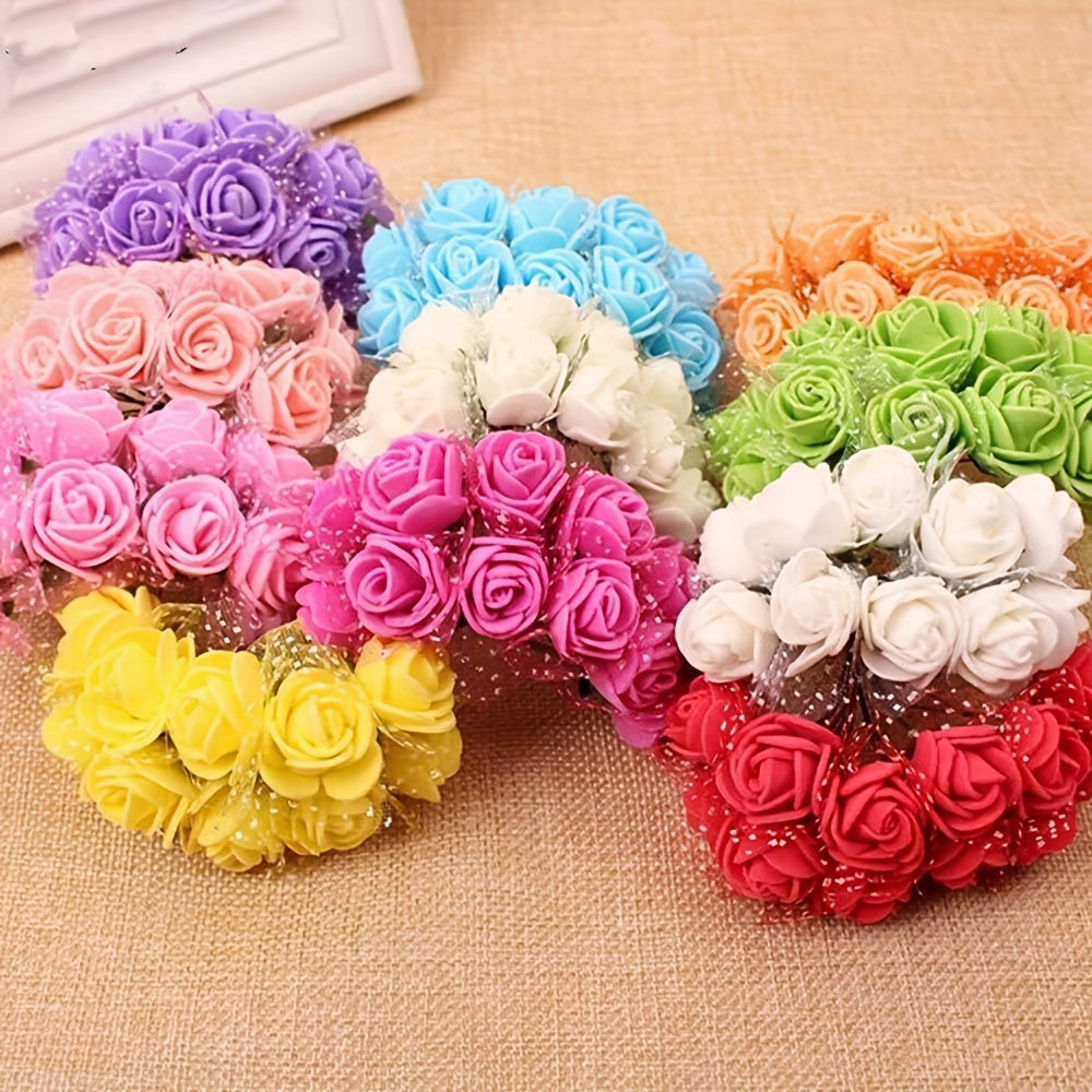 Mini Foam Roses 2cm for DIY Wedding Bouquets Scrapbooking Home Decor