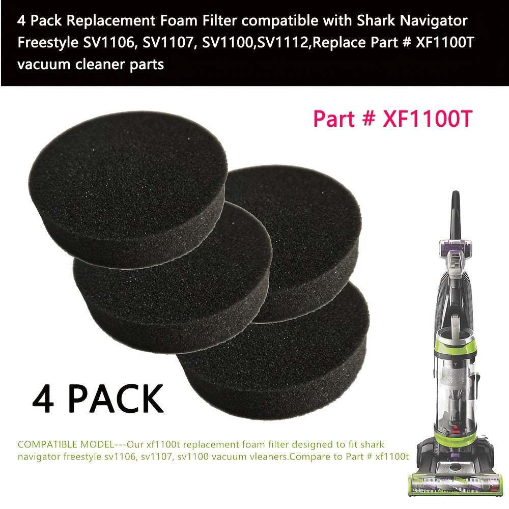 Shark Navigator uchun 4 ta ko'pik filtrlar to'plami, SV1106, SV1107, SV1100, SV1112 modellari bilan mos keladi, Qism #XF1100T o'rnini bosadi, Plastikdan tayyorlangan, Changyutgich modellari bilan mos keladi