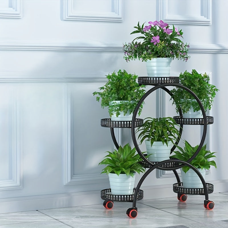 Multi-Layer Iron Flower Stand for Pothos Plants Indoor Outdoor Decor