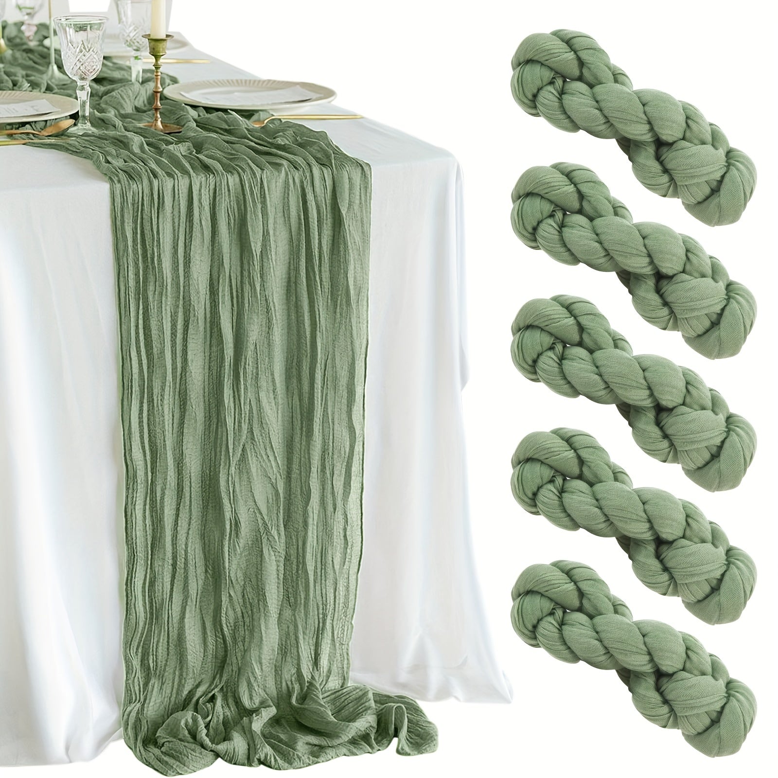 Set of 5 Handmade Polyester Table Runners for Weddings and Events