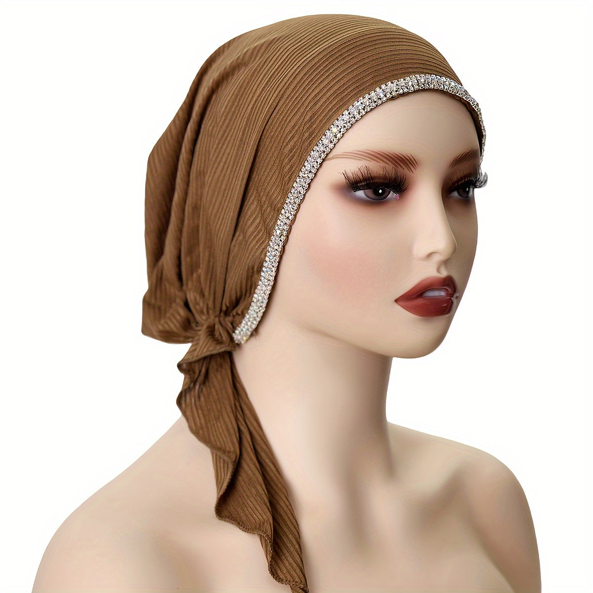 Women’s Solid Color Elastic Breathable Hijab Beanie Hat for Ramadan and Eid