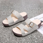 Women's Platform Sandals Solid Color Buckle Wedge Non-Slip Summer Shoes
