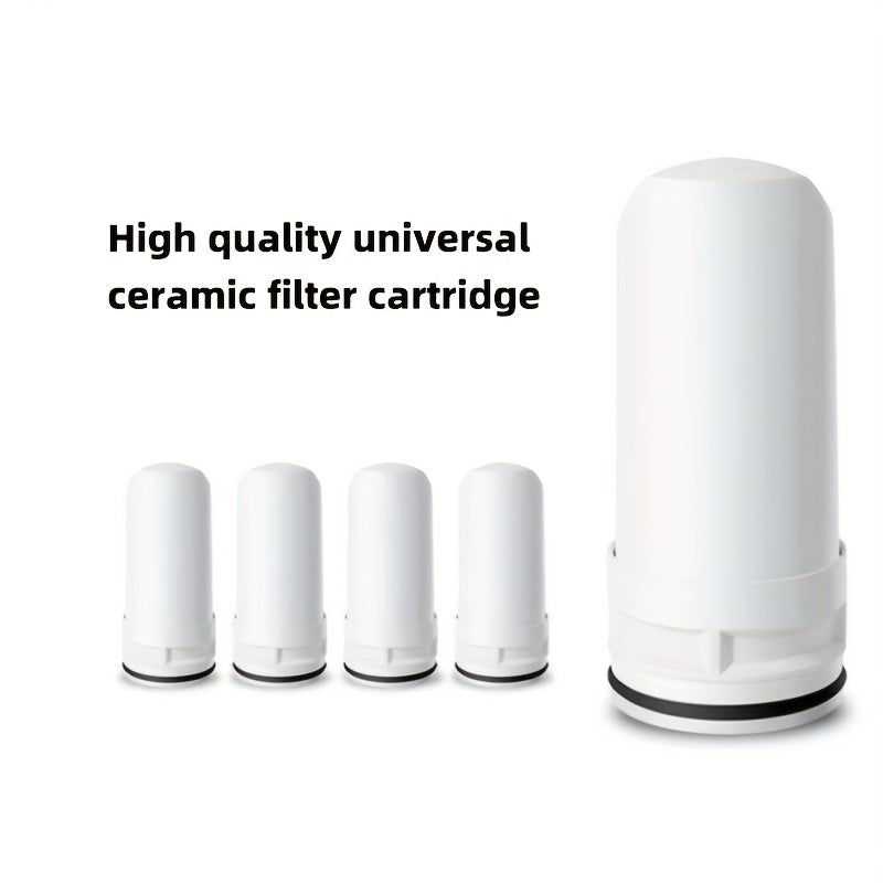 4-Pack Faucet Water Filter Cartridges Ceramic Plastic Removes Chlorine Impurities Lasts 6 Months