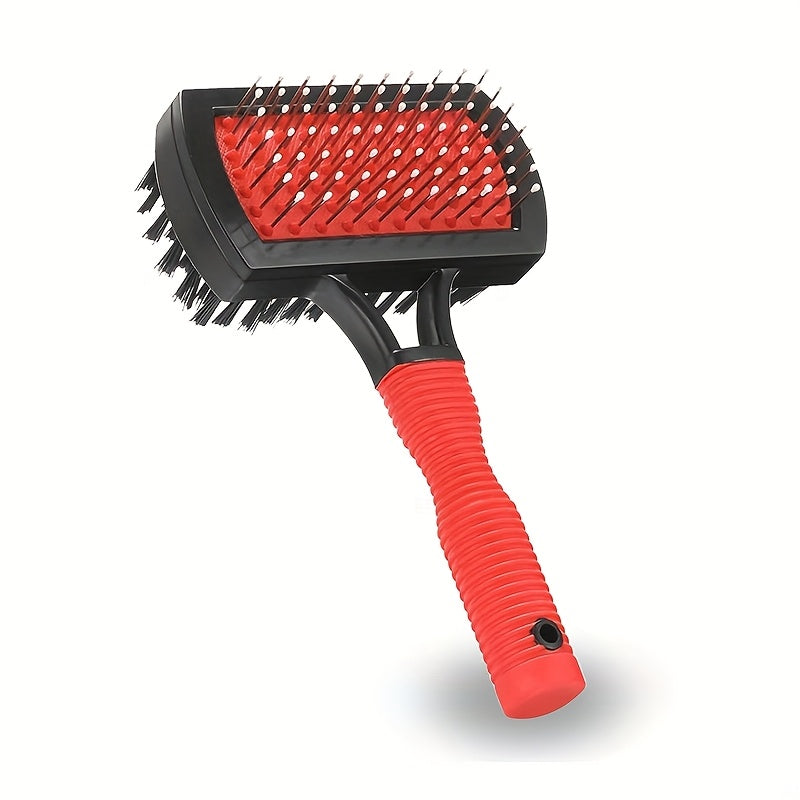 Flexible Plastic Air Conditioner Fin Cleaning Brush with Ergonomic Red Handle