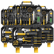 25/26 Piece Household Hand Tool Set with Yellow Plastic Toolbox for DIY and Home Repairs
