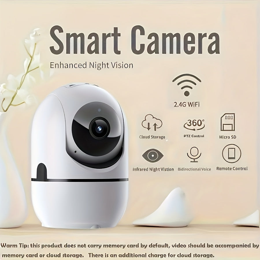 360° WiFi Security Camera with Night Vision Motion Detection Two-Way Audio Indoor Surveillance