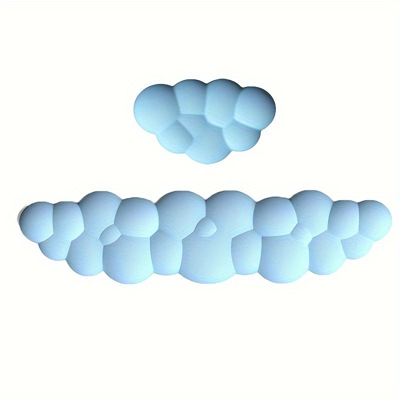 2pcs Memory Foam Wrist Rests with Cloud Design for Keyboard and Gaming