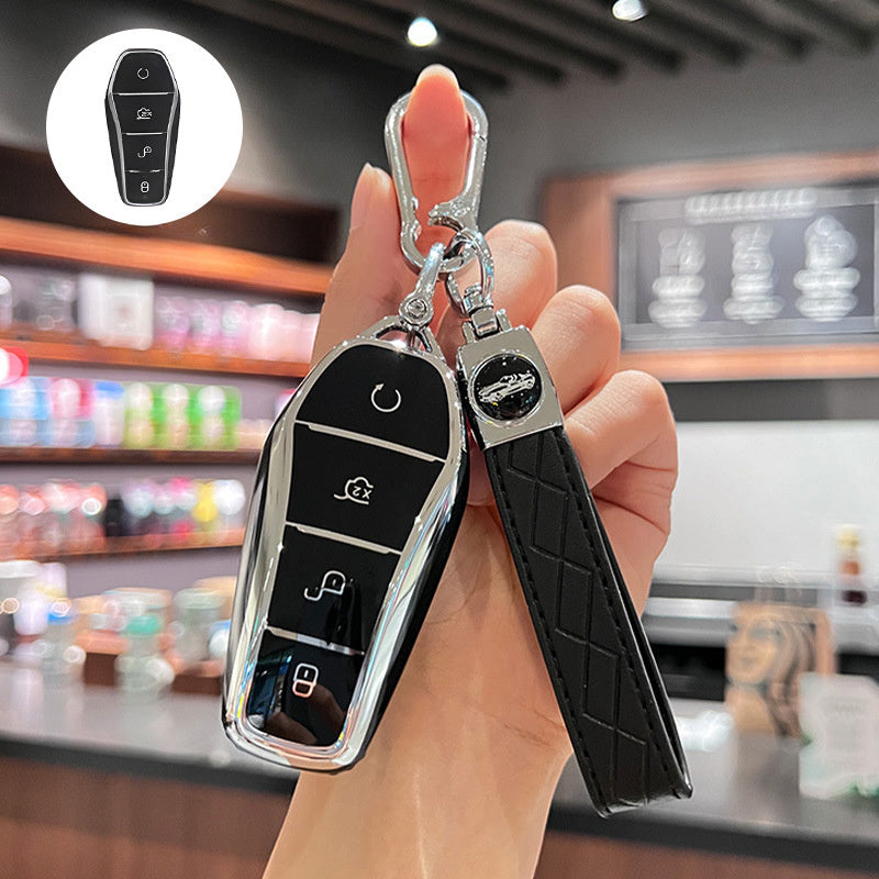 Car Key Fob Case Cover TPU Remote Shell with Keychain for EVs