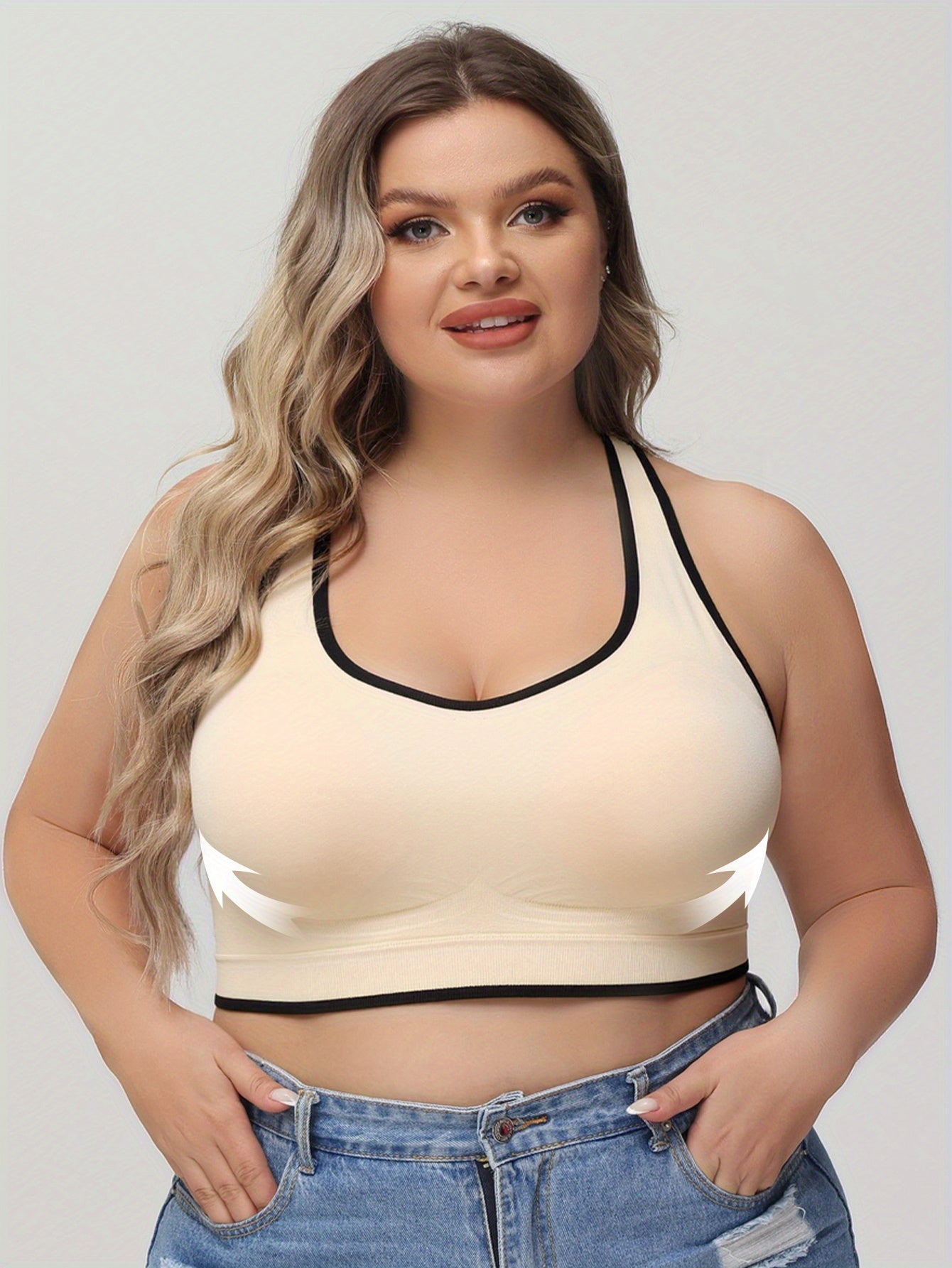 Women's Seamless Breathable Yoga Sports Bra with Chest Support