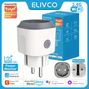 WiFi Smart Plug European Standard App Voice Control Power Monitoring 110V 220V