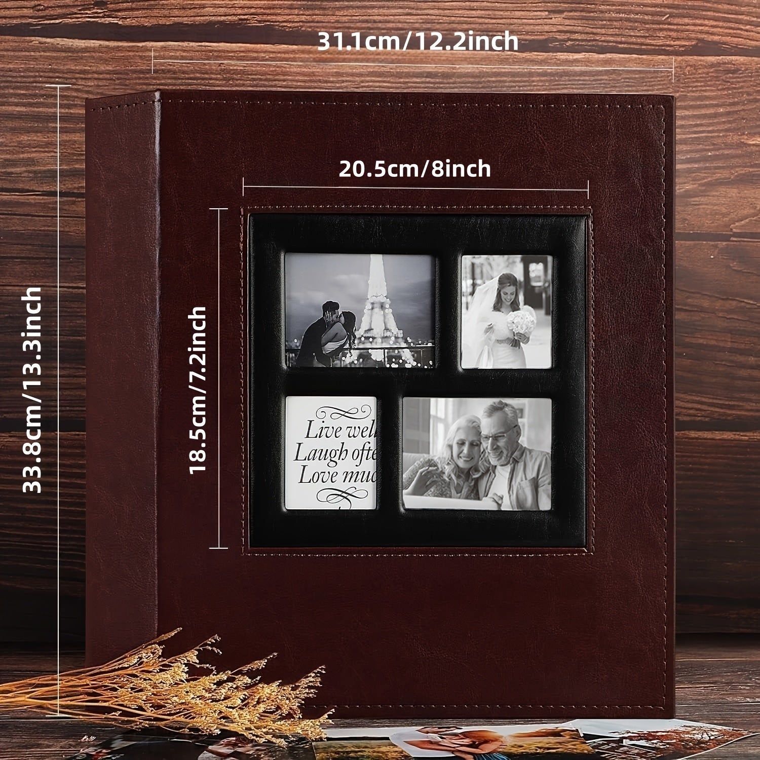 Faux Leather Photo Album Holds 500 4x6 Photos Family Wedding Travel Memory Book