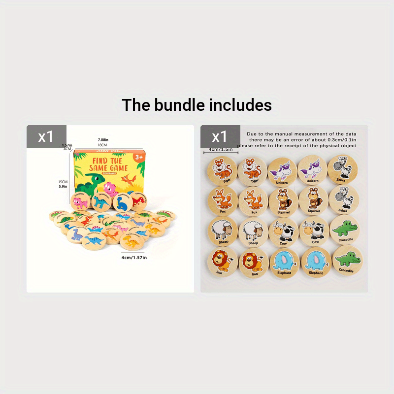 Bolalar uchun Yog'och Dinosavr Moslashtirish O'yini - Kognitiv Ko'nikmalar, Xotira va Diqqatni Yaxshilash - Halloween, Thanksgiving va Rojdestvo uchun Mukammal - Bayramlar uchun Ajoyib Sovg'a G'oyasi