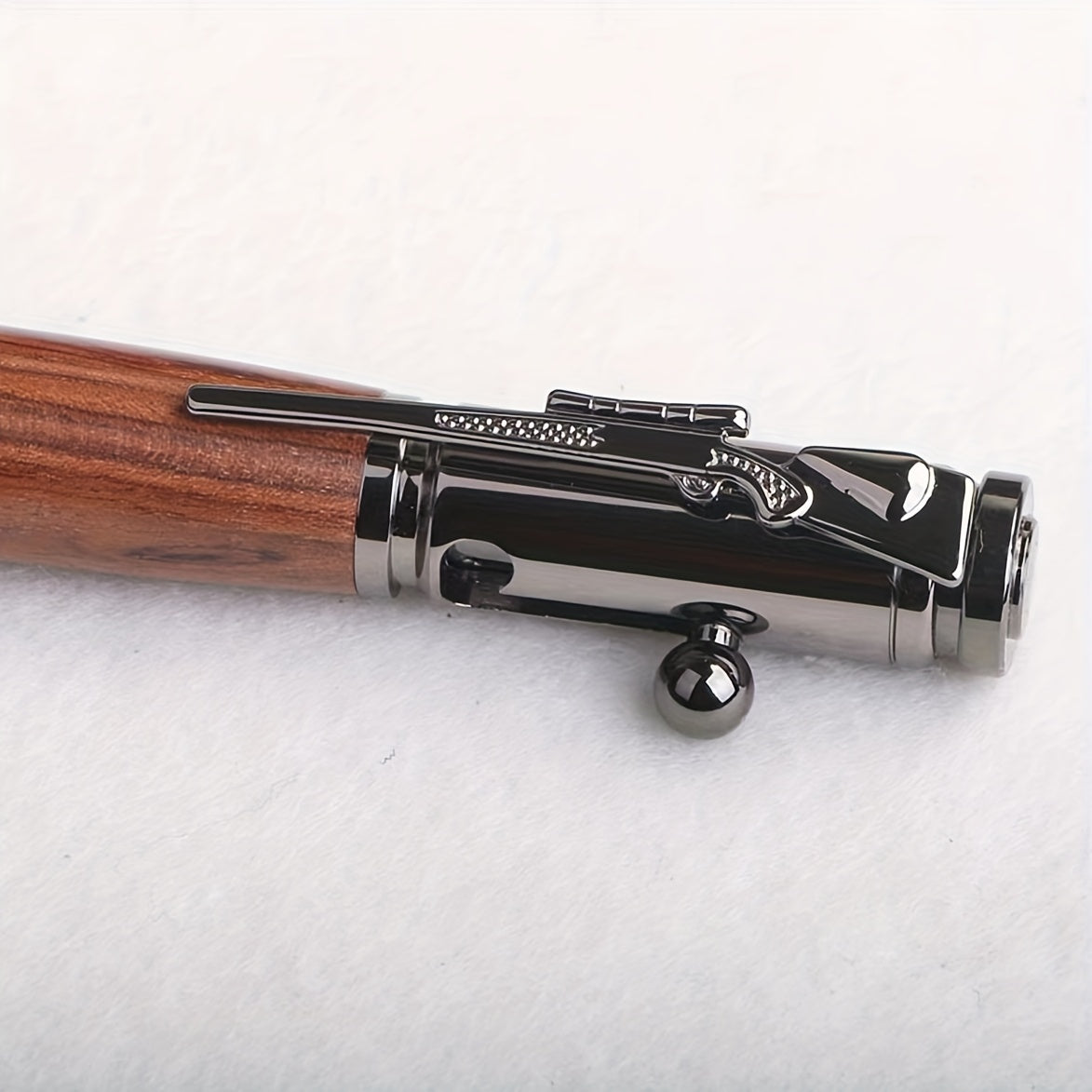 Leather Case Ballpoint Pen Set with Rosewood Holder and Retractable Tip for Business and Students