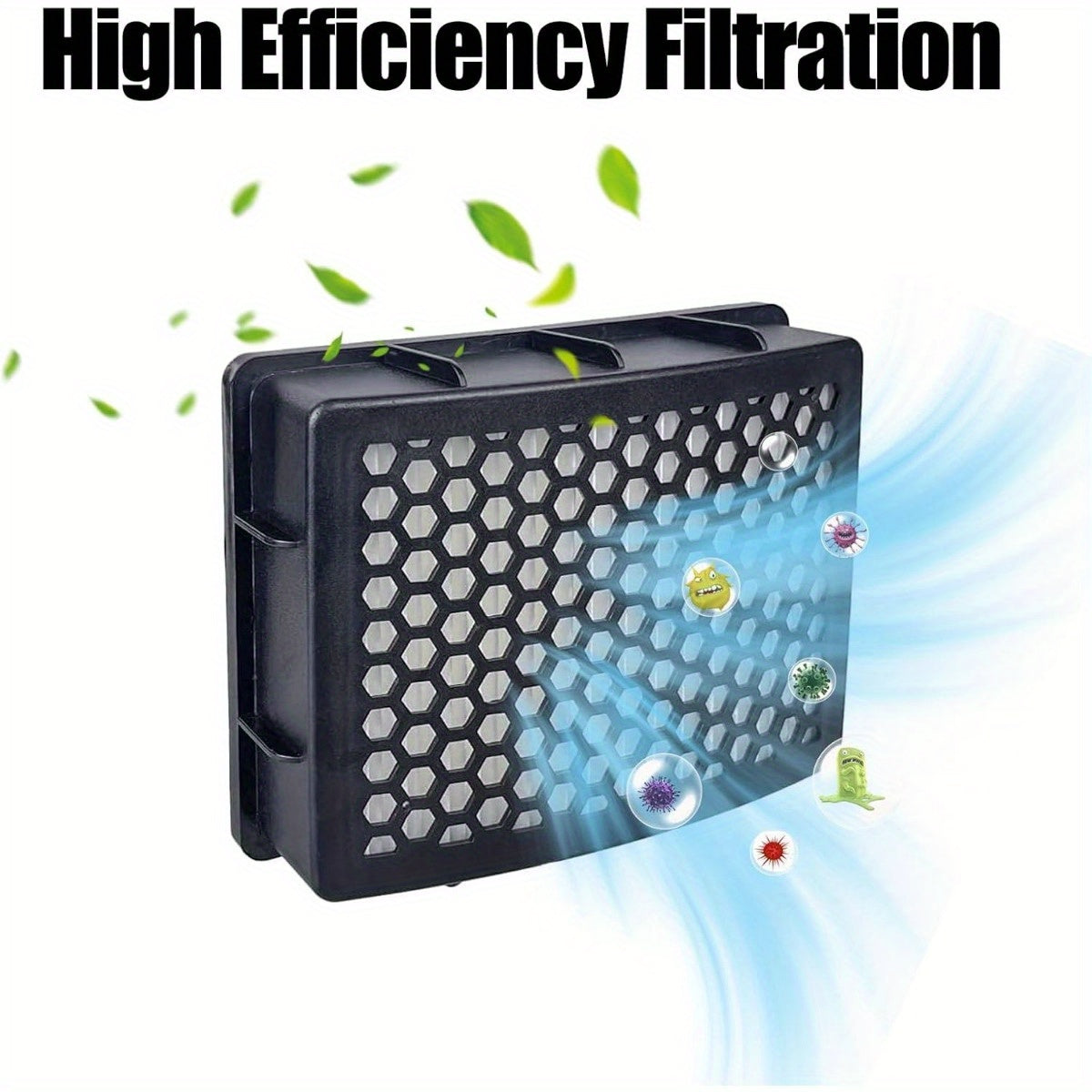 Reusable HEPA Filter for Vacuum Cleaners Honeycomb Pattern Compatible with Multiple Models